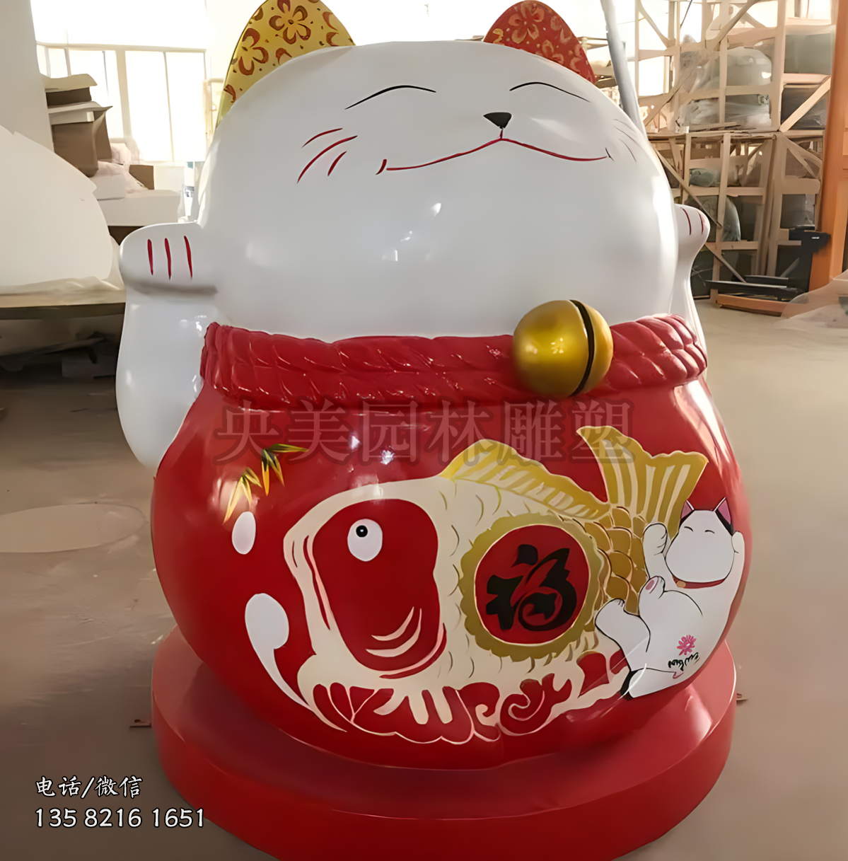 胖嘟嘟圓滾滾的招財(cái)貓雕塑 胖嘟嘟圓滾滾的招財(cái)貓雕塑