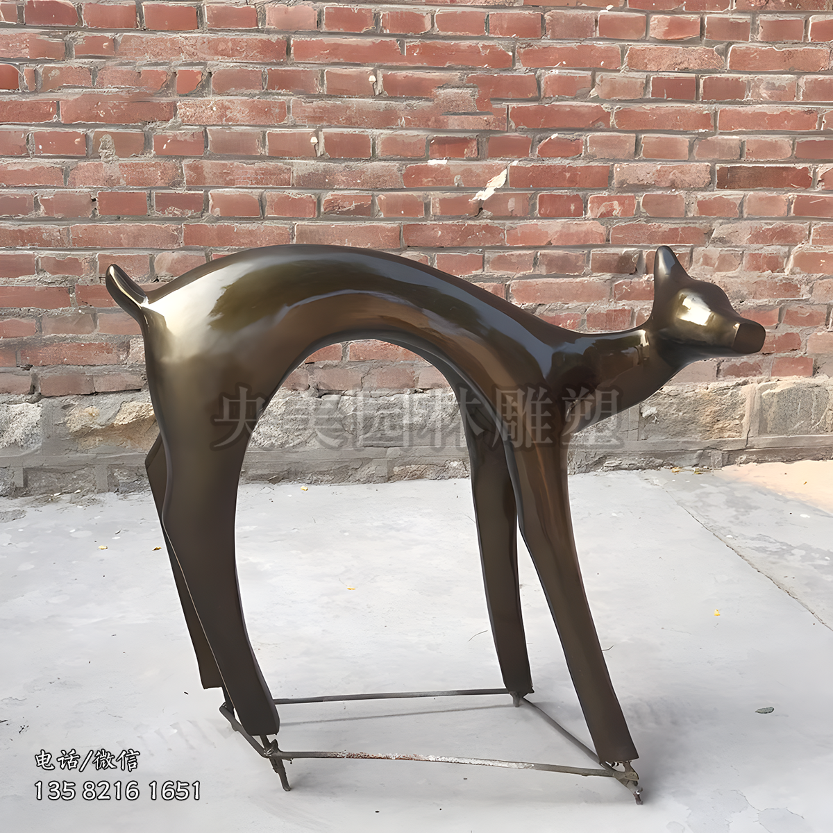 抽象玻璃鋼小鹿雕塑