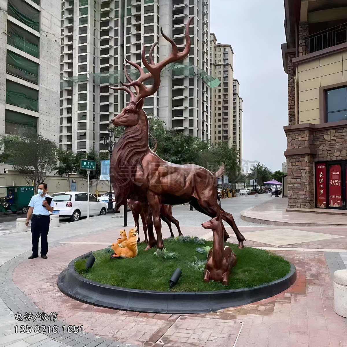 鑄銅鹿景觀動物雕塑