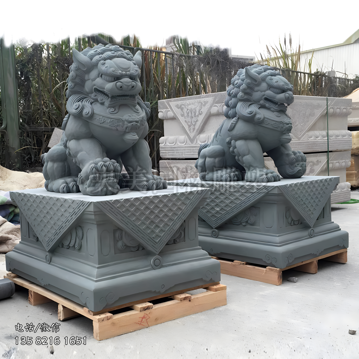 青石雕刻中國傳統石雕獅子