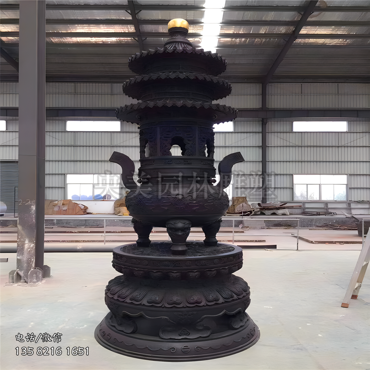 鑄鐵香爐雕塑