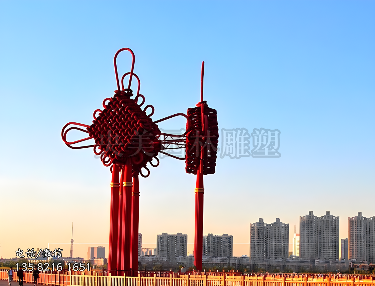 不銹鋼中國結景觀雕塑