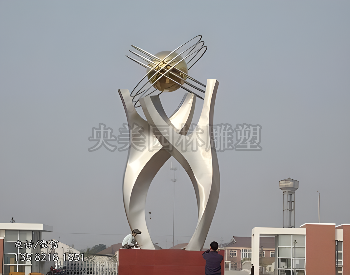 不銹鋼和諧景觀標識雕塑
