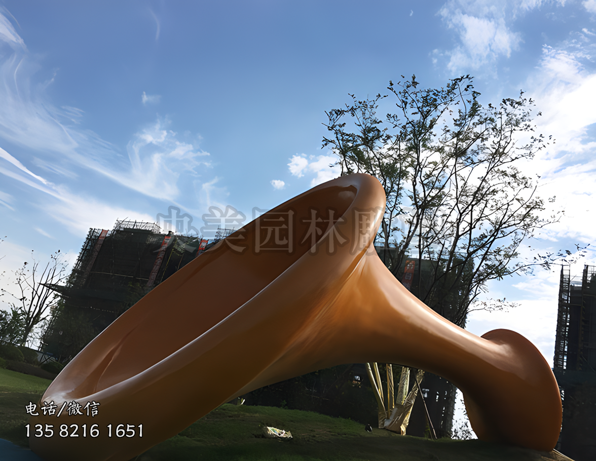 創意喇叭聽筒不銹鋼景觀雕塑