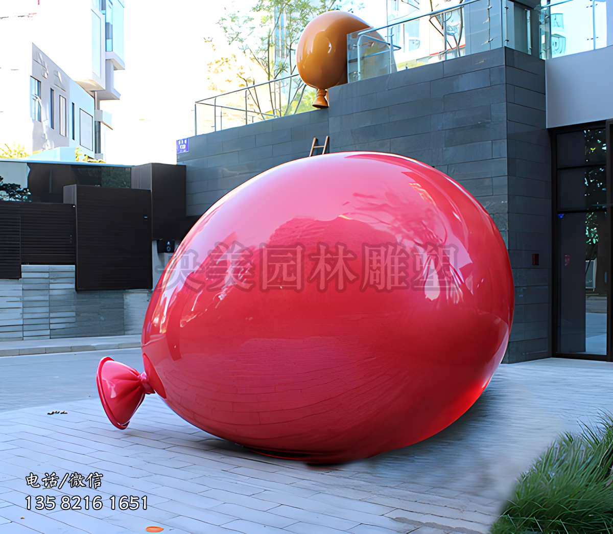創意不銹鋼氣球雕塑擺件